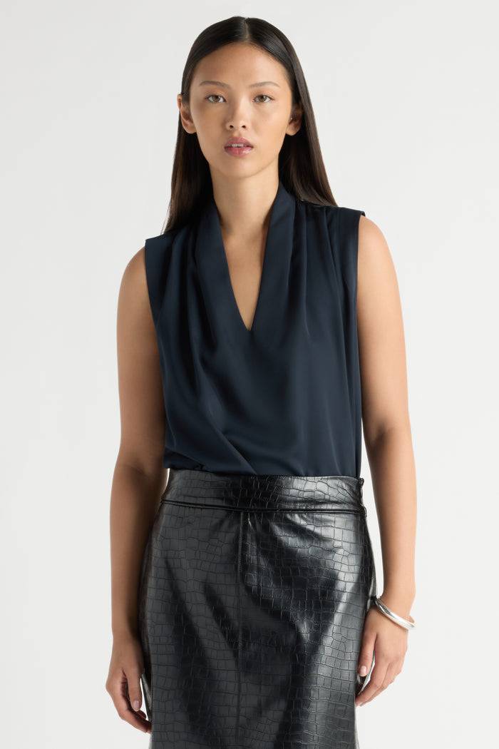 May-Li | Jae V-Neck Sleeveless Blouse in Size Small