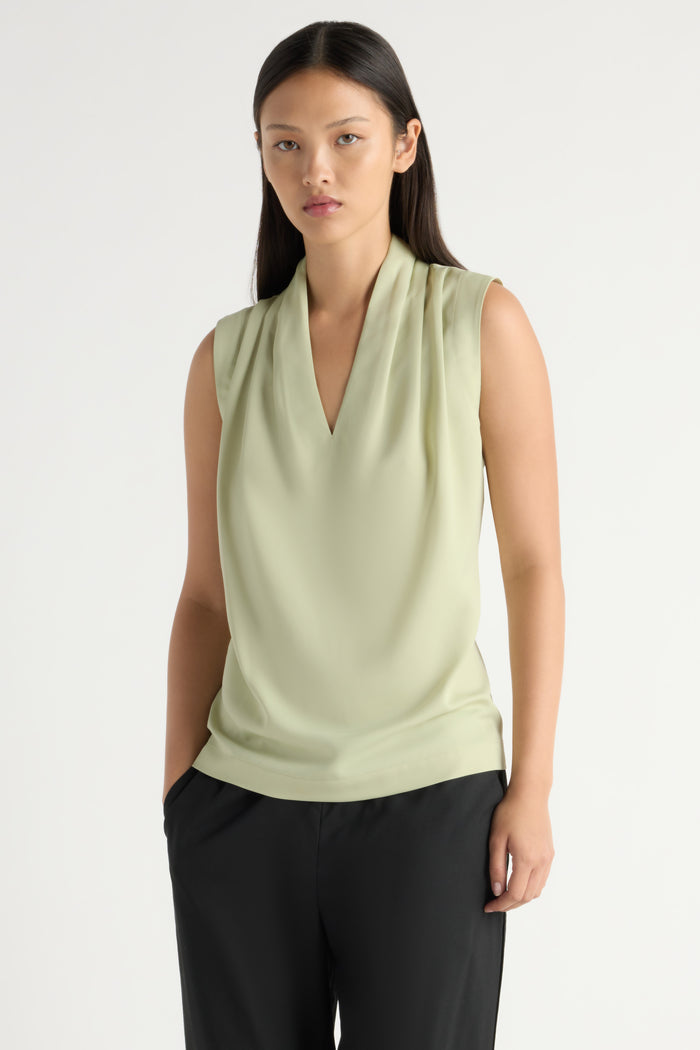 May-Li | Jae V-Neck Sleeveless Blouse in Size Small