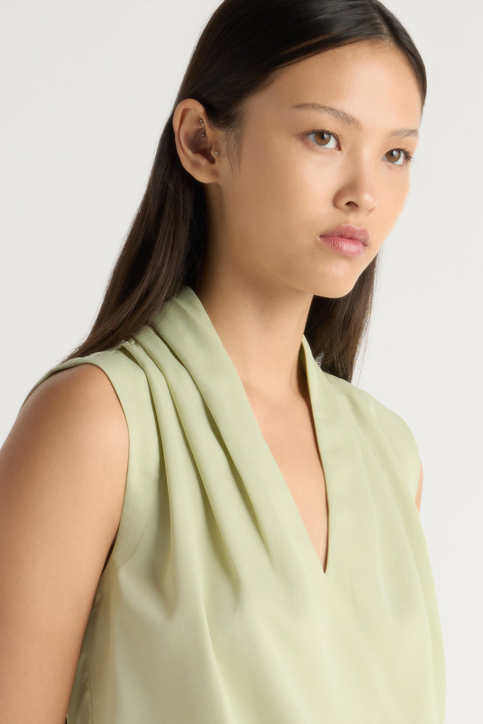 May-Li | Jae V-Neck Sleeveless Blouse in Size Small