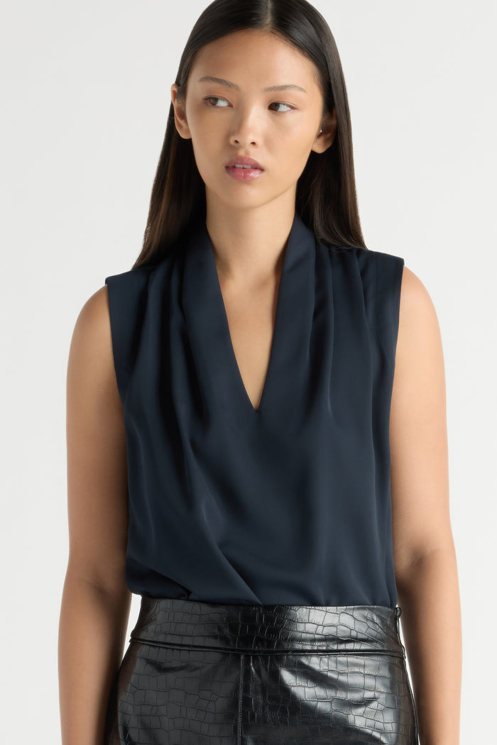 May-Li | Jae V-Neck Sleeveless Blouse in Size Small