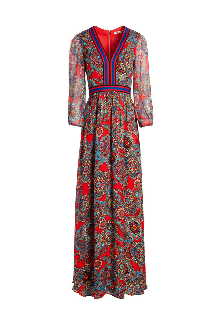 JAIDA DEEP V BLOUSON MAXI - BATIK MEDALLION BT POPPY/MULT