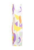 JAMES FITTED SCOOP NK DRESS - GEO COLLAGE CREAM/MULTI