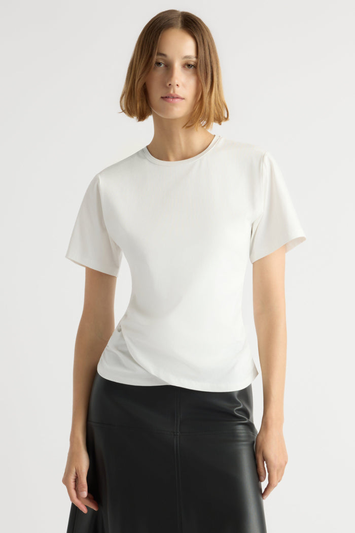 Mali | Janette Front-Wrap Jersey Tee in Size Small