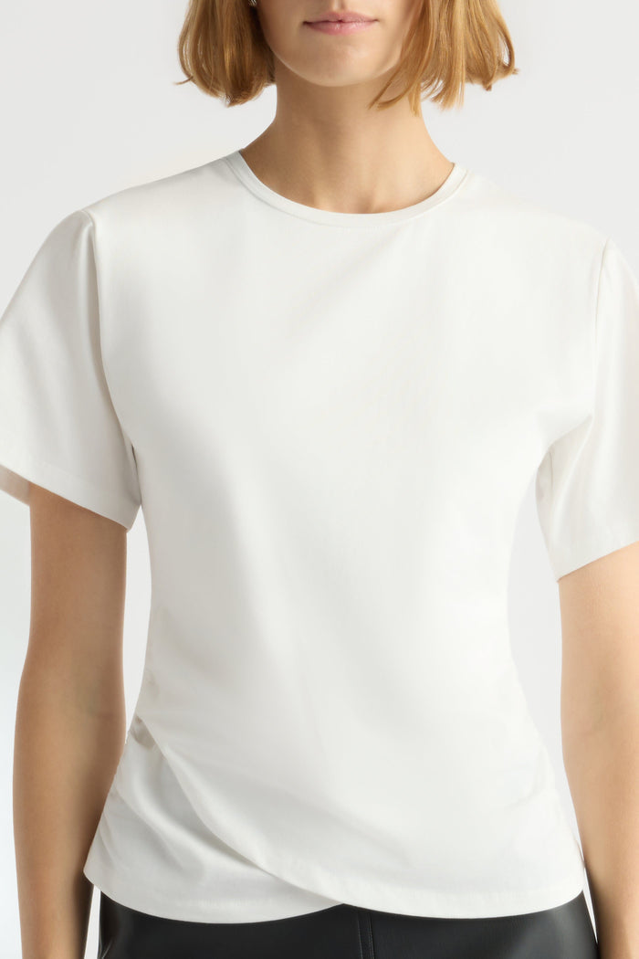 Mali | Janette Front-Wrap Jersey Tee in Size Small