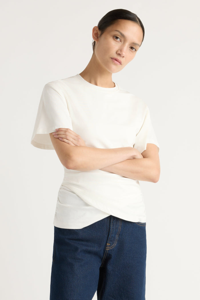 Charlotte | Janette Front-Wrap Jersey Tee in Size Small