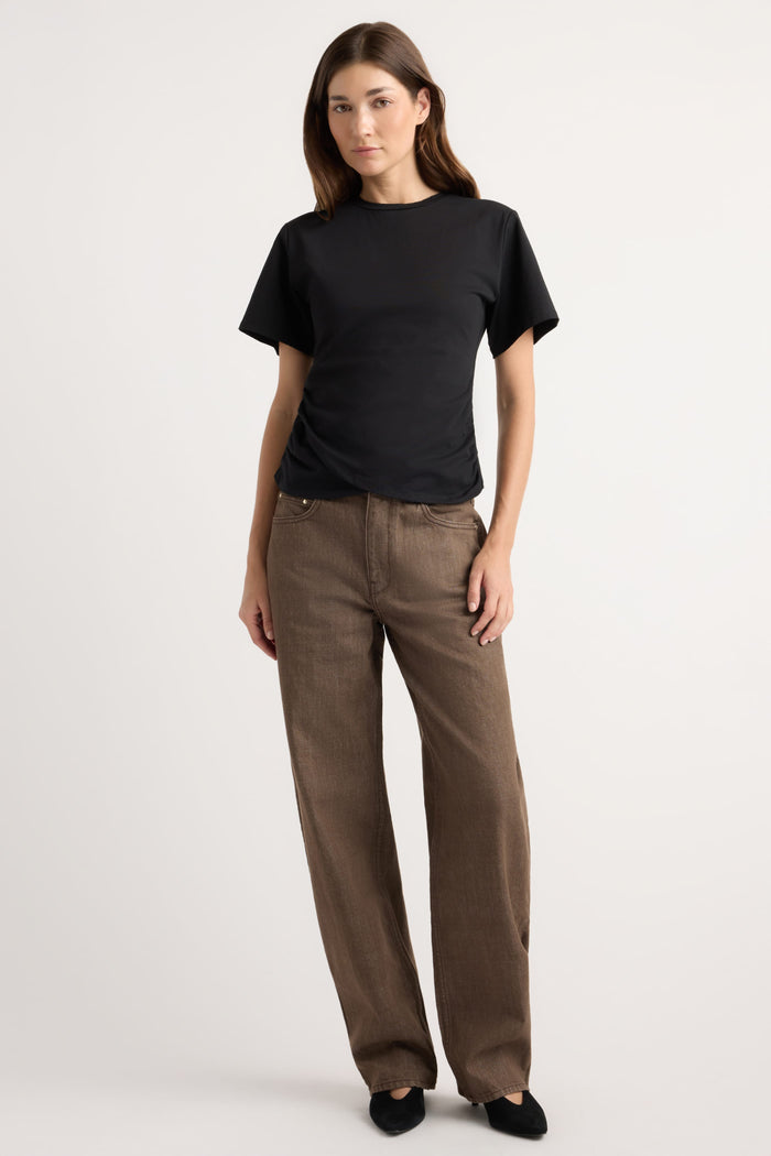 Renée | Janette Front-Wrap Jersey Tee in Size Small