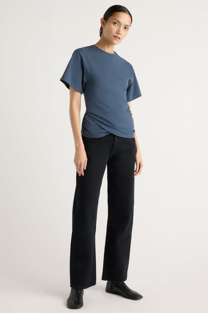 Charlotte | Janette Front-Wrap Jersey Tee in Size Small