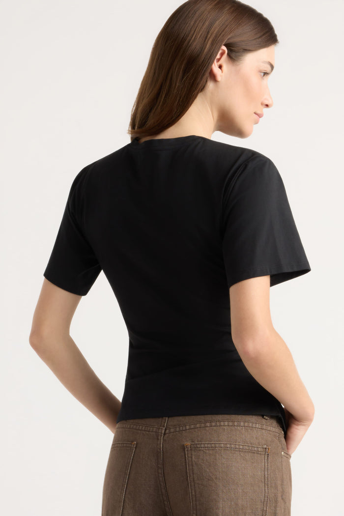 Renée | Janette Front-Wrap Jersey Tee in Size Small
