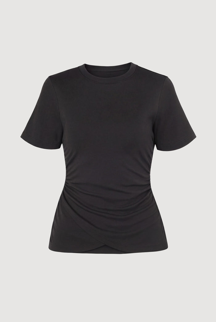 Renée | Janette Front-Wrap Jersey Tee - Flat