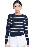 JEANE STRIPED PULLOVER - SAPPHIRE/OPTIC WHT