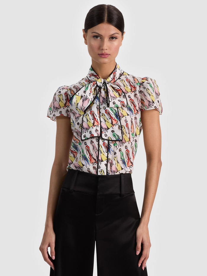 JEANNIE STACEFACE SILK BLOUSE - LUXE STACE