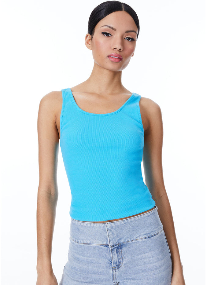 JEMI RIBBED TANK - OCEAN FLOOR