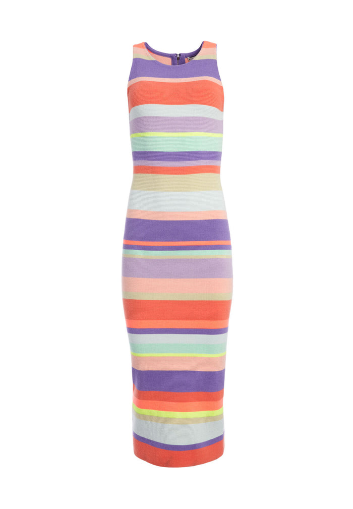 JENNER STRPD CRW NK SLIM DRESS - MULTI