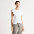 Karolina | Jensen Front-Wrap Jersey Tee in Size Extra Small