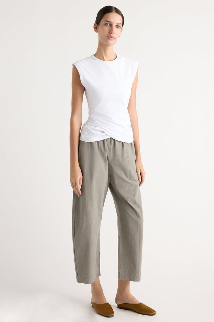Karolina | Jensen Front-Wrap Jersey Tee in Size Extra Small