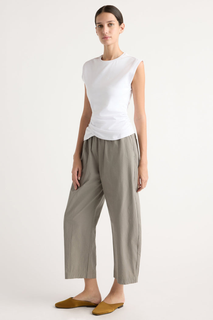 Karolina | Jensen Front-Wrap Jersey Tee in Size Extra Small