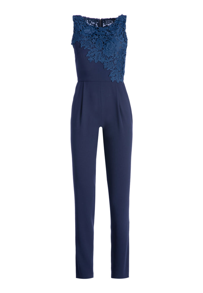 JERI CREW NK STRGHTLG JUMPSUIT - SAPPHIRE