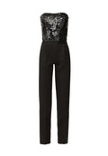 JERI EMBELL STRGHT LEG JMPSUIT - BLACK