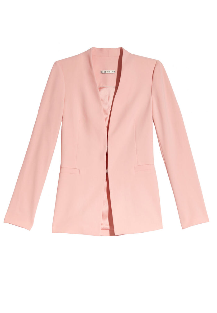 JERRI LNG OPN FRT CLLRLSS BLZR - PERFECT PINK