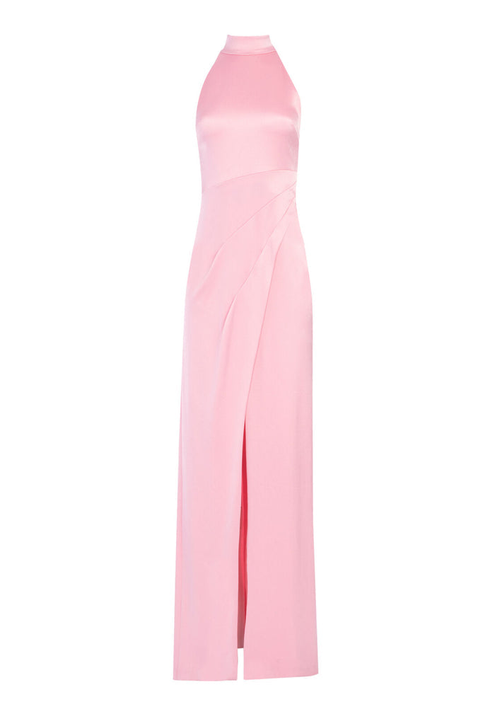 JESSA MOCK NK SLIT DRESS - CARNATION