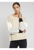 JESSIE BOATNK TUNIC BLSN SLV - OATMEAL/WHITE/BLACK/LT GREY