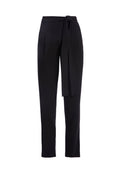 JESSIE PULL UP SLIM PNT W BELT - BLACK
