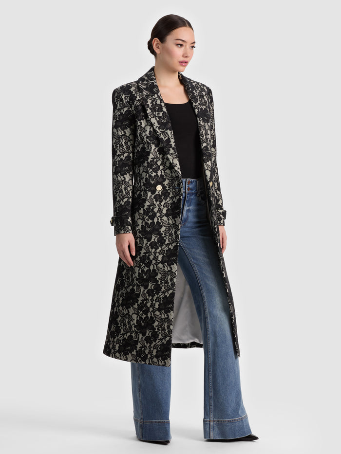JIMMY LACE COAT - OFF WHITE/BLACK