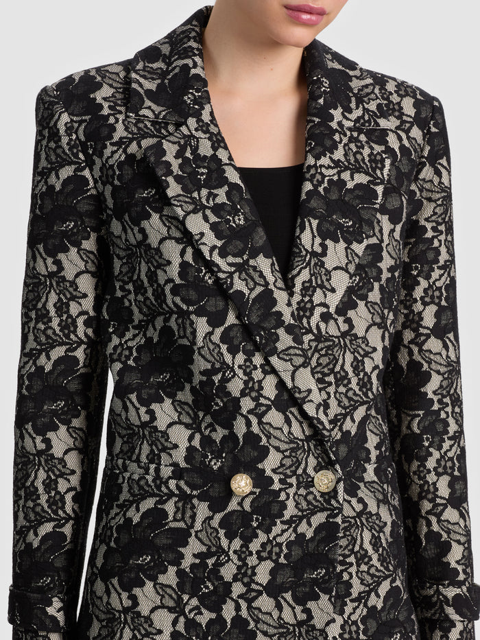 JIMMY LACE COAT - OFF WHITE/BLACK