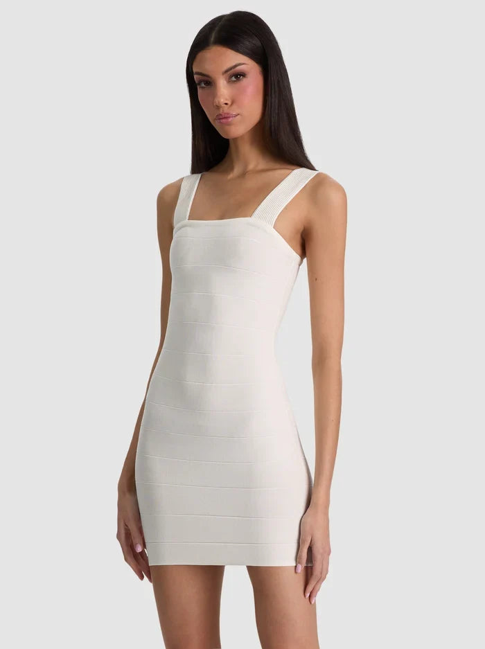 JODIE BANDAGE MINI DRESS - SOFT WHITE
