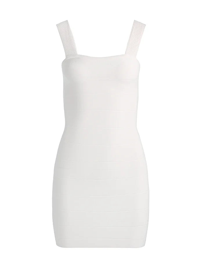 JODIE BANDAGE MINI DRESS - SOFT WHITE