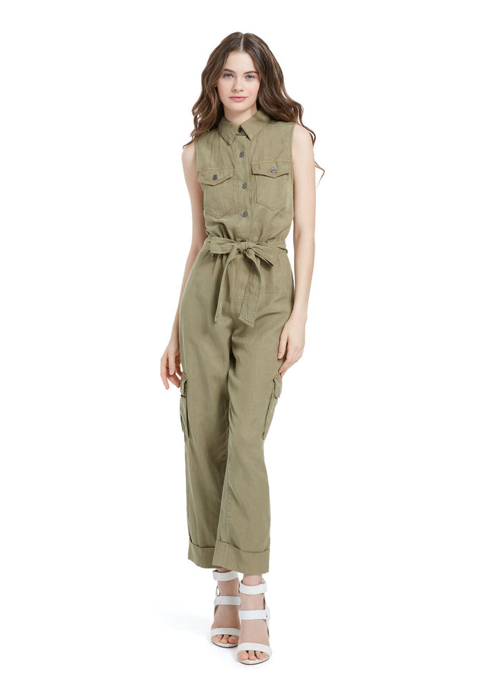 JOEL SLVLSS CARGO JUMPSUIT - ARMY