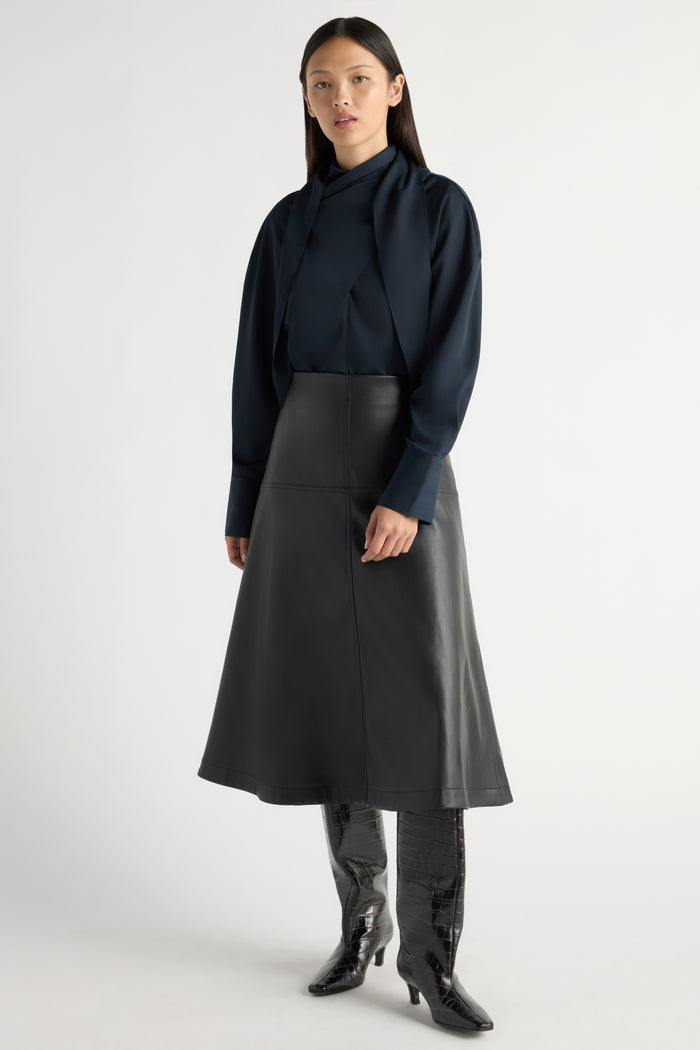 May-Li | Josephine Scarf-Neck Blouse in Size Small
