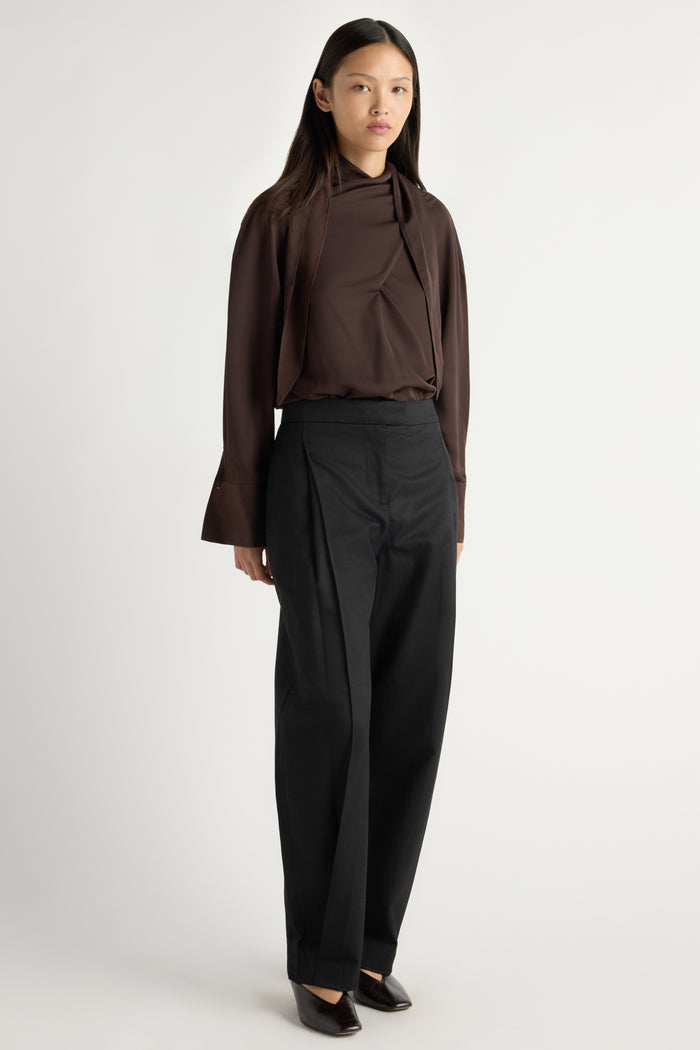May-Li | Josephine Scarf-Neck Blouse in Size Small