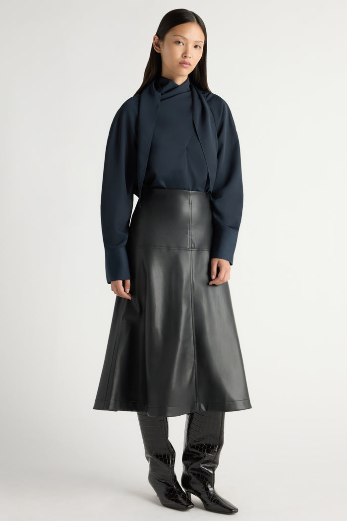 May-Li | Josephine Scarf-Neck Blouse in Size Small