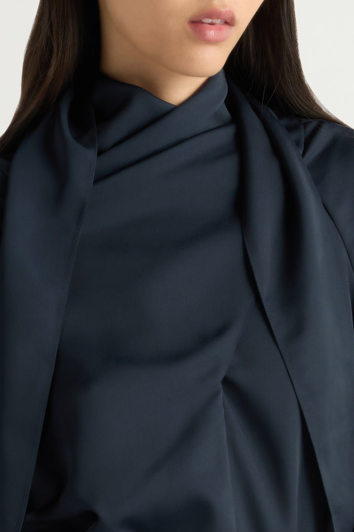 May-Li | Josephine Scarf-Neck Blouse in Size Small