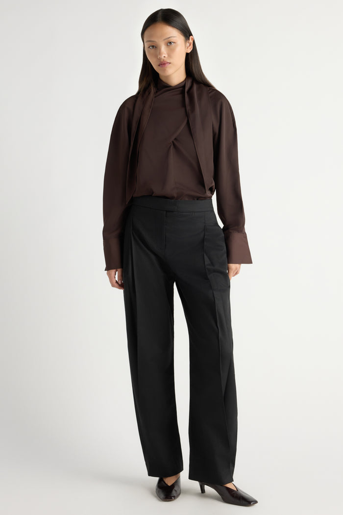 May-Li | Josephine Scarf-Neck Blouse in Size Small