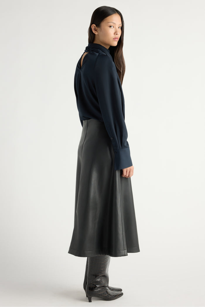 May-Li | Josephine Scarf-Neck Blouse in Size Small