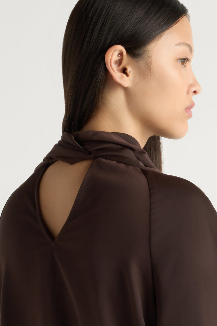 May-Li | Josephine Scarf-Neck Blouse in Size Small