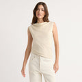 Joss Cotton-Linen Draped Tee