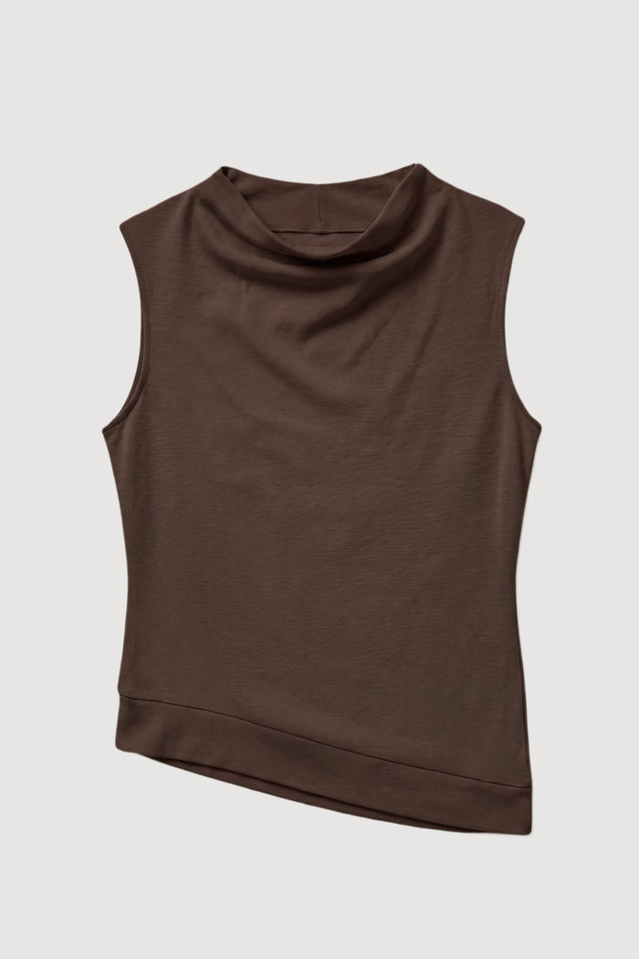 Renée | Joss Cotton-Linen Draped Tee in Size Small - Flat