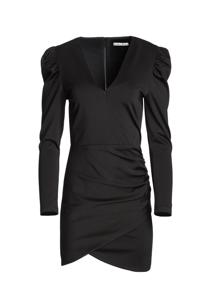 JUDY RUCHED MINI DRESS - BLACK