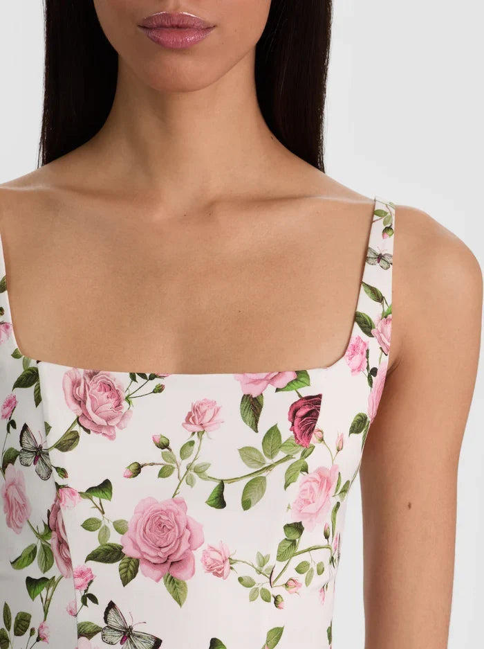 JULIA MINI DRESS - GARDEN GOSSIP OFF WHITE