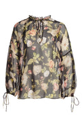 JULIUS BLOUSON SLV TUNIC TOP - HAZY FLORAL BLACK