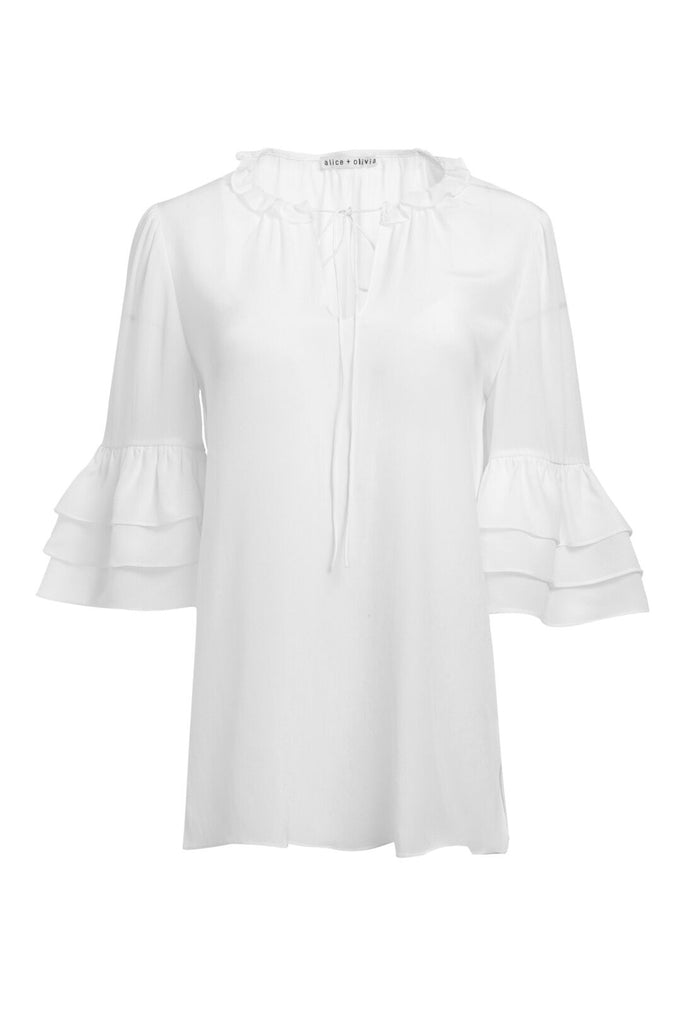 JULIUS TIER SLV TUNIC TOP - OFF WHITE