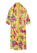 KALENA LONG DRAPED KAFTAN - SUNFLOWER/MULTI