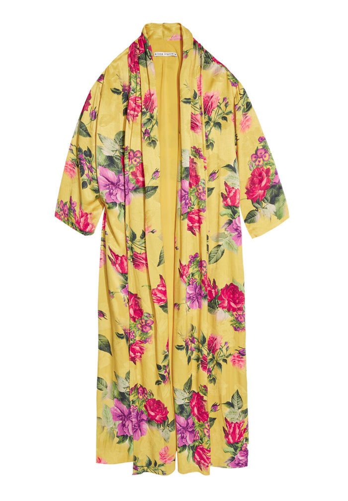 KALENA LONG DRAPED KAFTAN - SUNFLOWER/MULTI