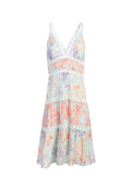 KAROLINA PANELED HLTR MINI DRS - WATER PETAL VENUS BLUE/MULTI