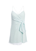 KATIE TIE WRAP MINI DRESS - VENUS BLUE
