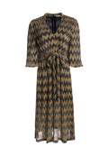 KATINA METALLIC MIDI DRESS - SILVER/GOLD