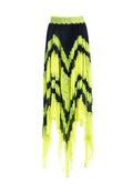 KATZ PLEATED MAXI SKIRT - BLACK/NEON YELLOW